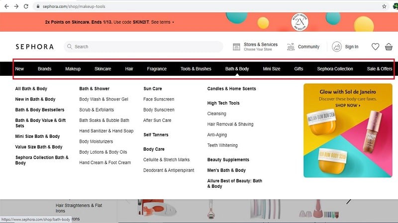 مراحل خرید از Sephora