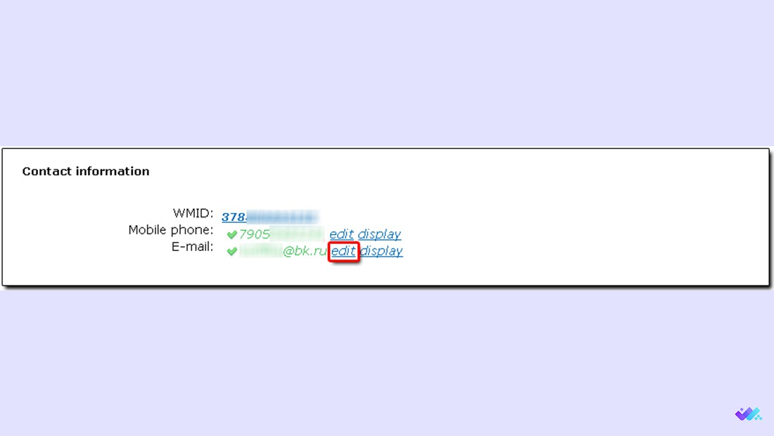 تغییر ایمیل در وب مانی