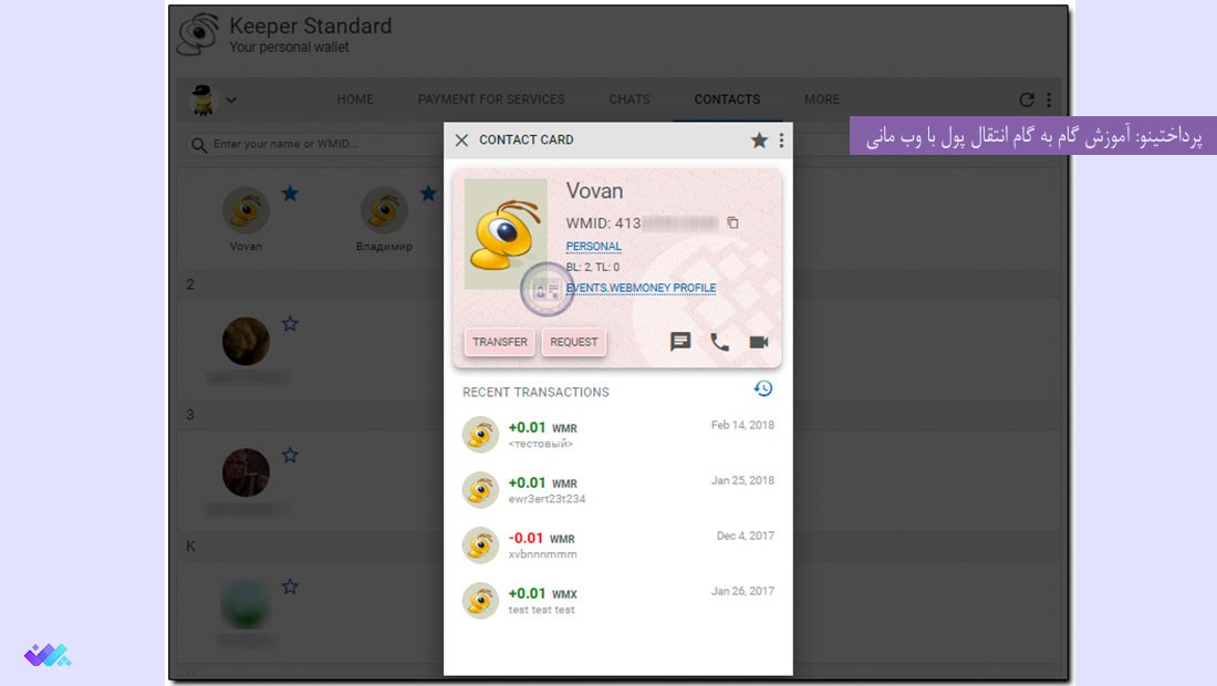 انتقال پول با وب مانی